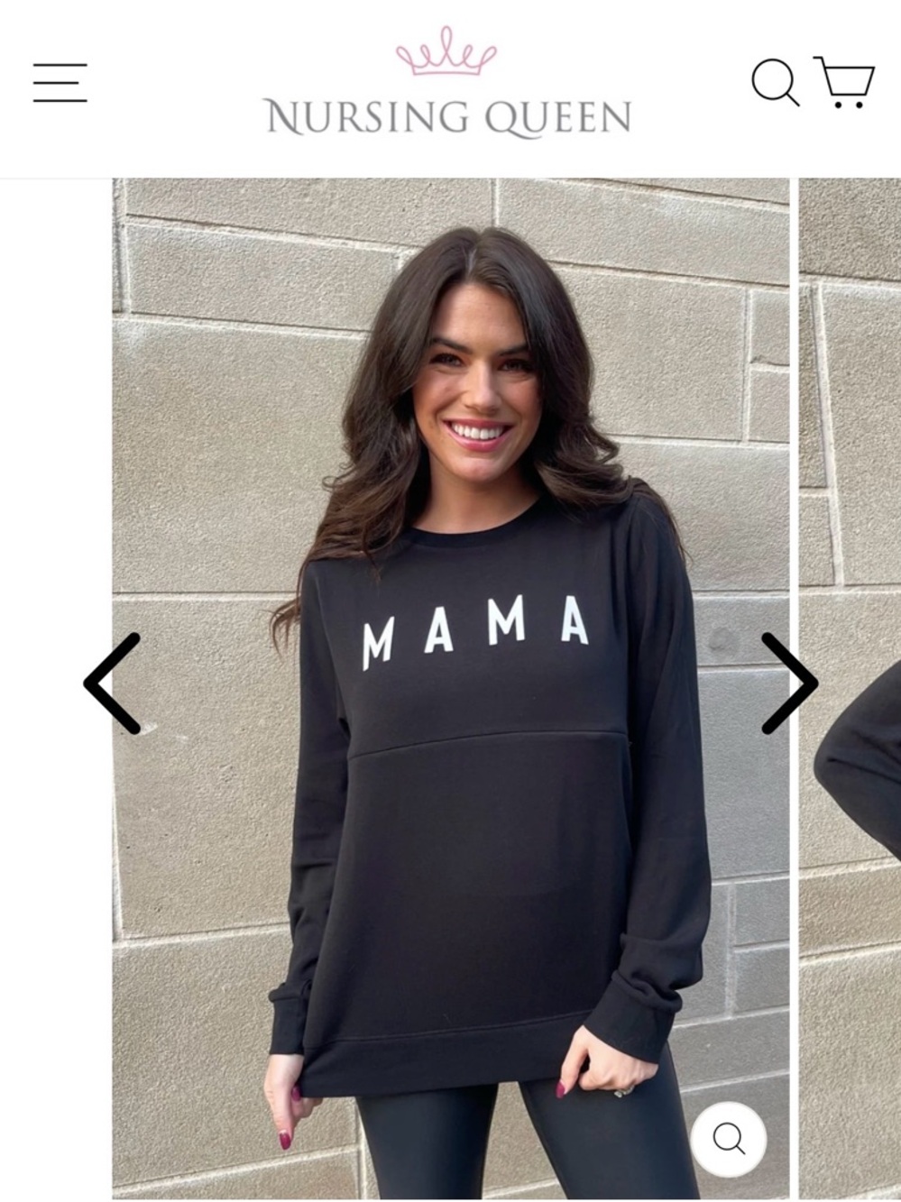Nursing Queen BUTTERY CREWNECK NURSING
SWEATSHIRT - BLACK